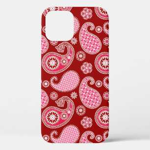 Paisley-Muster, Dunkelrot, Rosa und Weiß title_seo2