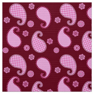 Paisley-Muster, Eispink und Bordeaux Stoff