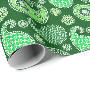 Paisley-Muster, Emerald und Jade Green Geschenkpapier