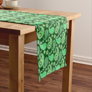 Paisley-Muster, Emerald und Jade Green Kurzer Tischläufer