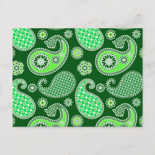 Paisley-Muster, Emerald und Jade Green Postkarte