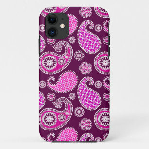Paisley-Muster, Fuchsienrosa, lila und weiß Case-Mate iPhone Hülle