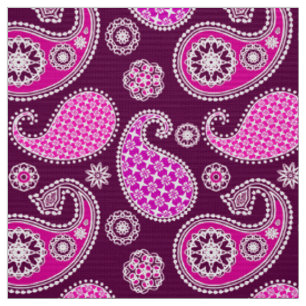 Paisley-Muster, Fuchsienrosa, lila und weiß Stoff