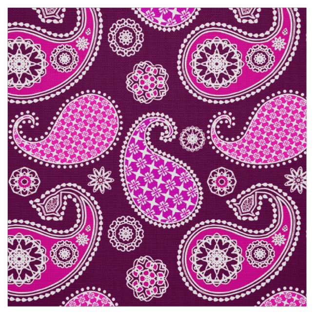 Paisley-Muster, Fuchsienrosa, lila und weiß Stoff (Muster)