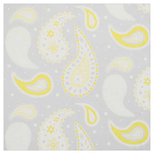 Paisley-Muster-Gelb hellgrau Stoff (Muster)