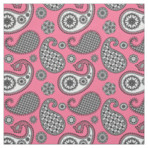 Paisley-Muster, grau auf Rosa Stoff