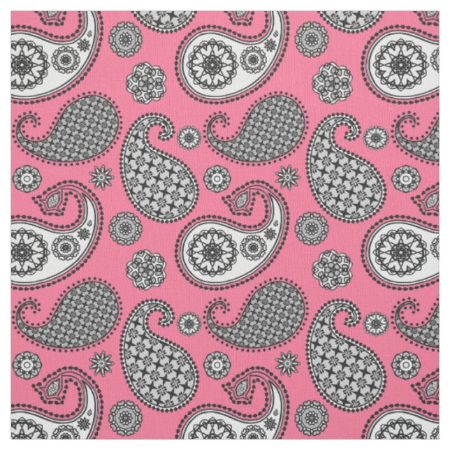 Paisley-Muster, grau auf Rosa Stoff (Muster)