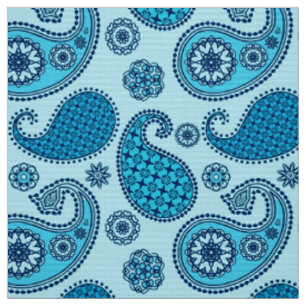 Paisley-Muster, Himmel und Kobaltblau Stoff