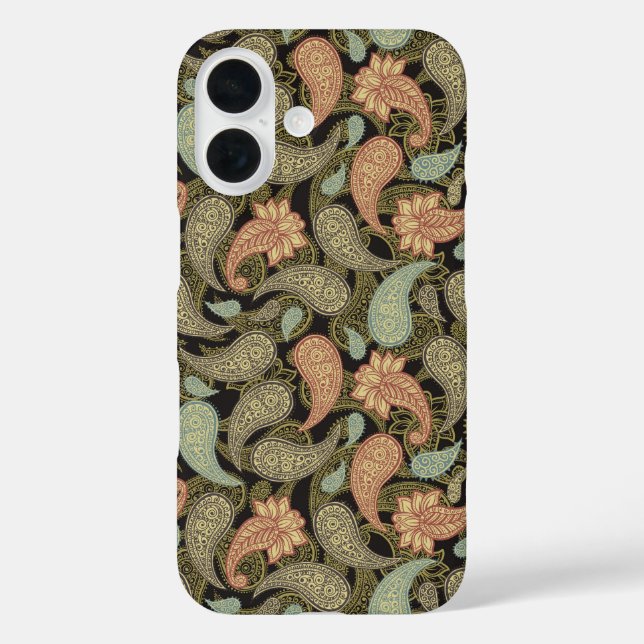 Paisley-Muster  iPhone 16 Hülle (Rückseite)