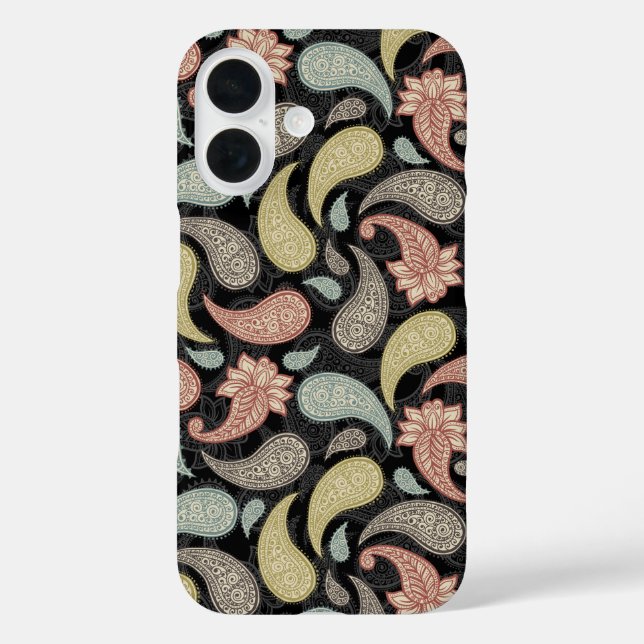 Paisley-Muster  iPhone 16 Hülle (Rückseite)