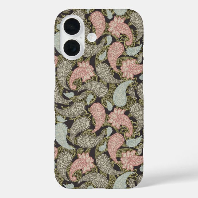 Paisley-Muster  iPhone 16 Hülle (Rückseite)