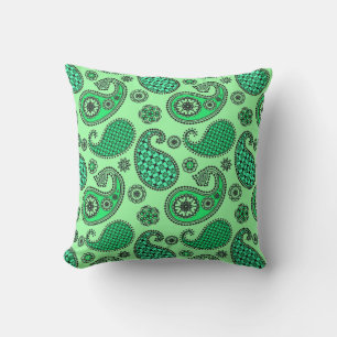 Paisley-Muster, Jade- und Minzgrün Kissen Für Draußen