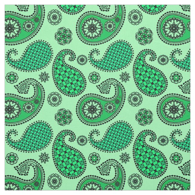Paisley-Muster, Jade- und Minzgrün Stoff (Muster)