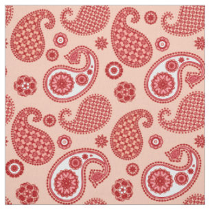 Paisley-Muster, Korallenorange-Töne Stoff