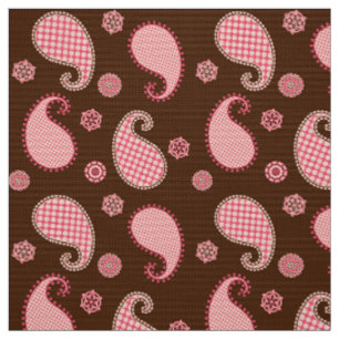 Paisley-Muster, korallenrotes rosa und Stoff