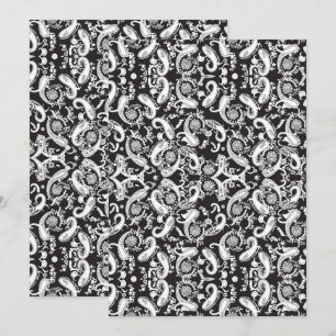 Paisley-Muster-Kunst – Ornamentale florale Umrandu Save The Date