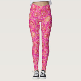 Paisley-Muster niedlich rosa elegante Yoga-Hose Leggings