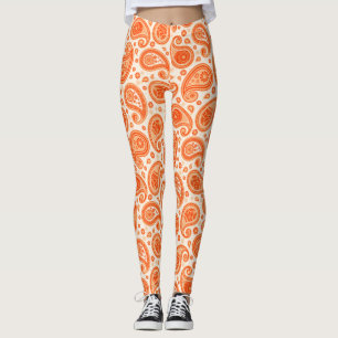 Paisley Muster Orange elegante Yoga Hose Leggings