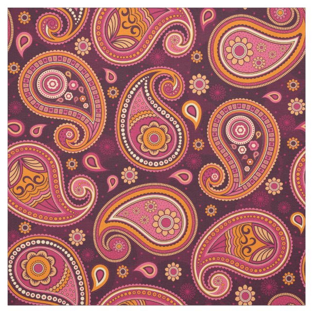 Paisley-Muster Rosa und Maronen Stoff (Muster)