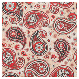 Paisley-Muster Rot-Maronen-Farbe Stoff