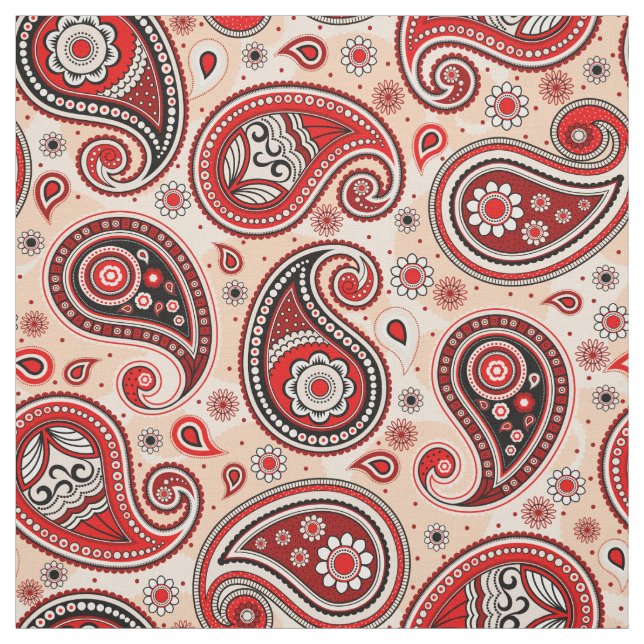 Paisley-Muster Rot-Maronen-Farbe Stoff (Muster)