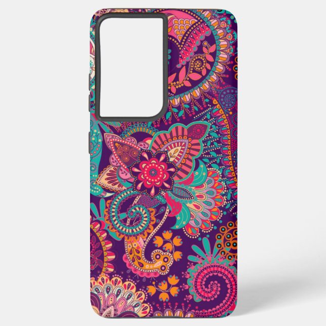 Paisley-Muster Samsung Galaxy Hülle (Rückseite)