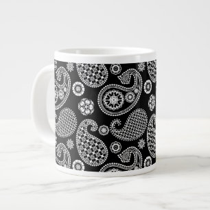 Paisley-Muster, Schwarz und Weiß Jumbo-Tasse