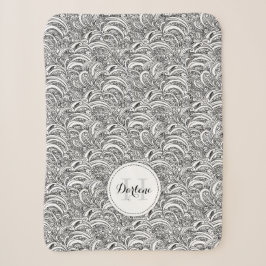 Paisley-Muster Tinte Mono-Namen Sherpa Decke Sherpadecke