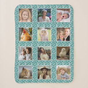 Paisley Muster Türkis 12 Custom Foto Collage Sherpadecke