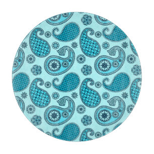 Paisley-Muster, Türkis, Aqua und Marine Schneidebrett