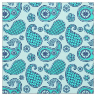 Paisley-Muster, Türkis, Aqua und Marine Stoff