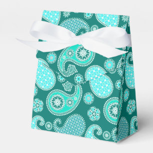 Paisley-Muster, Türkis, Aqua und Weiß Geschenkschachtel
