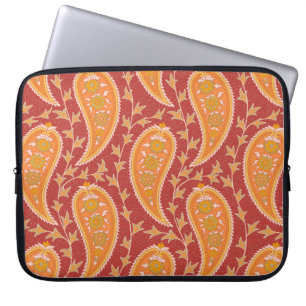 Paisley-Muster. Türkische Gurke. Maroon-orange Laptopschutzhülle