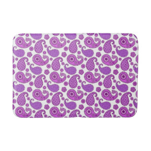 Paisley-Muster, violett, lila und weiß Badematte
