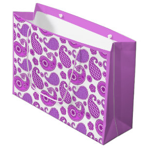 Paisley-Muster, violett, lila und weiß Große Geschenktüte