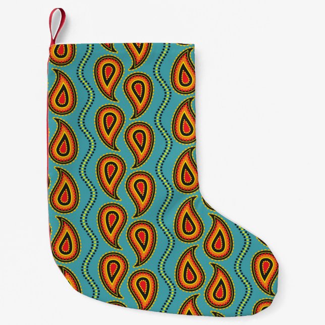 Paisley-Muster, Ziergewebe-Struktur indian s Kleiner Weihnachtsstrumpf (Vorderseite)