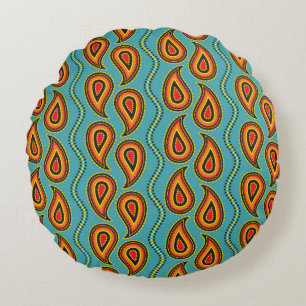 Paisley-Muster, Ziergewebe-Struktur indian s Rundes Kissen