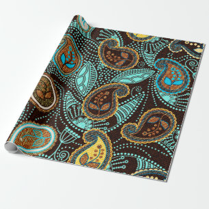 Paisley nahtlose Muster, Jeans Textur-Effekt Geschenkpapier