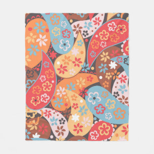Paisley-Nahtloses Muster, farbenfrohes vintage Han Fleecedecke