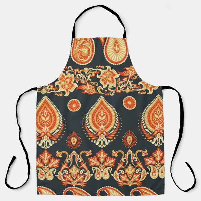 Paisley Oriental Ethnic Stoff Schürze (Vorderseite)