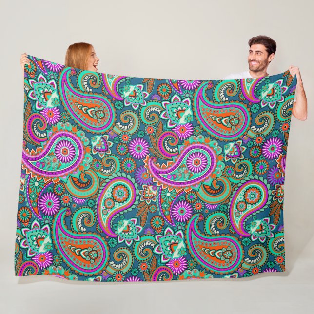 Paisley Ornamente / Muster 2 Fleecedecke (Beispiel)