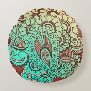 Paisley Ornaments I + Ihr Backgr. Ideen Rundes Kissen