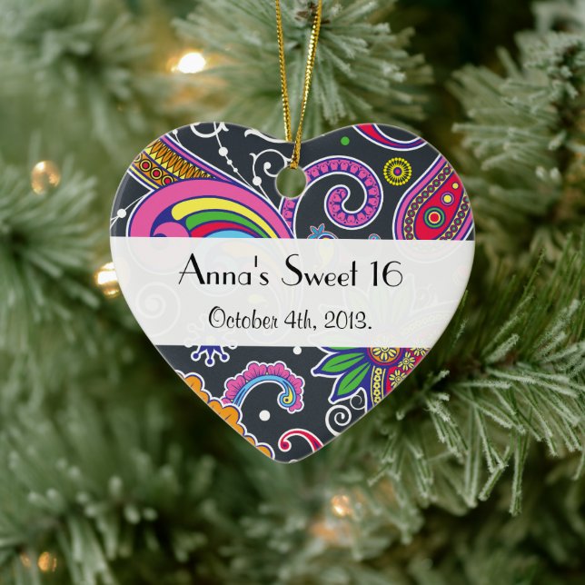 Paisley, Paisley Pattern, Boteh, Sweet 16 Keramikornament (Baum)
