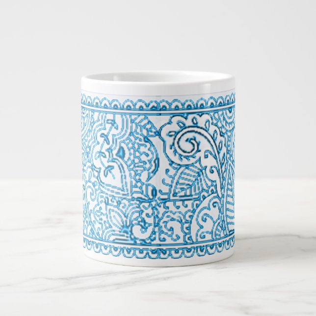 Paisley Passion - Blue (Henna) Jumbo-Tasse (Vorderseite)