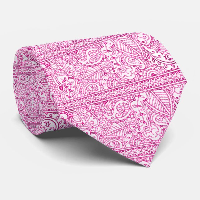 Paisley Passion - Pink (Henna) Krawatte (Gerollt)