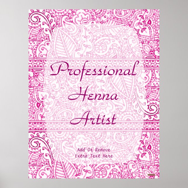 Paisley Passion - Pink (Henna) Poster (Vorne)