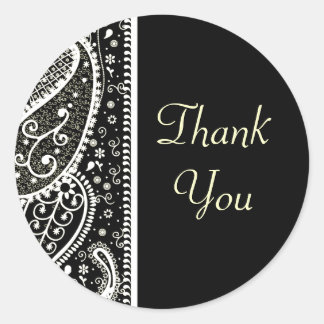 Paisley Patern Black & White Danke Stickers