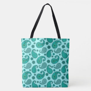 Paisley Pattern, Aqua und Türkis Tasche
