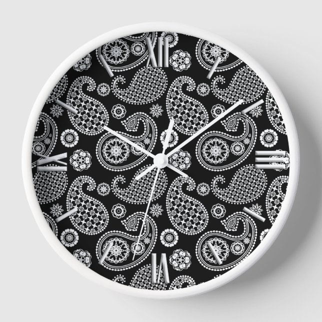 Paisley pattern, Black and White Uhr (Vorderseite)