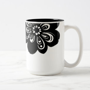 Paisley Pattern Blume Silhouetten Zweifarbige Tasse